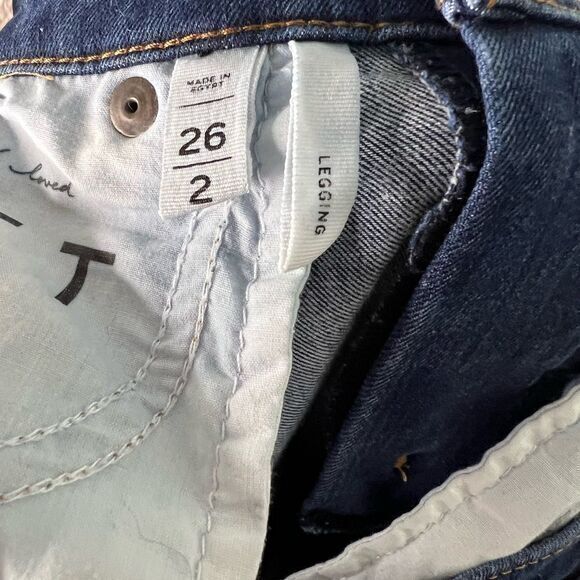 LOFT Blue Cotton Blend Mid Rise Ankle Legging Jeans Womens Size 26/2 - Picture 5 of 9